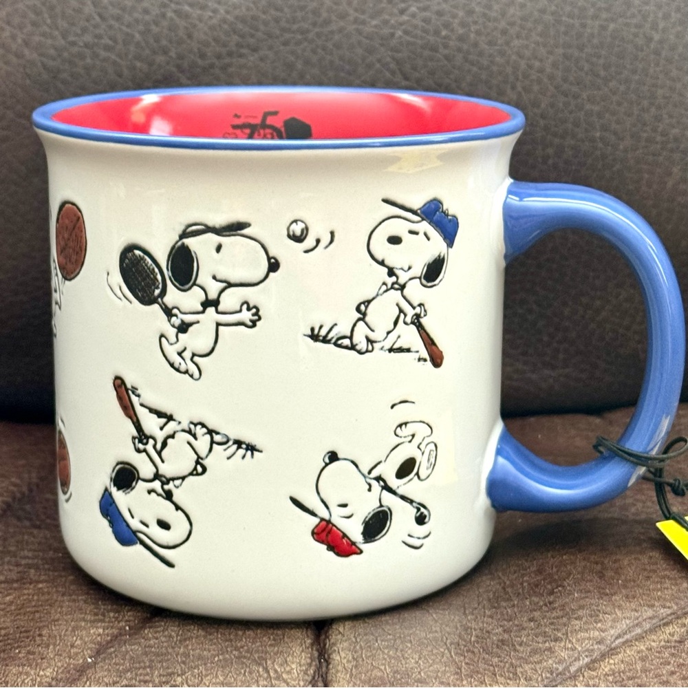 Snoopy Playing Sports 21oz Mug - Peanuts 75th Anniversary Collection